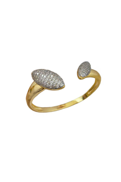 Gold Oval Open Ring And Bangle Set