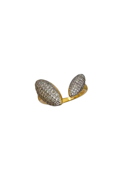 Gold Oval Open Ring And Bangle Set
