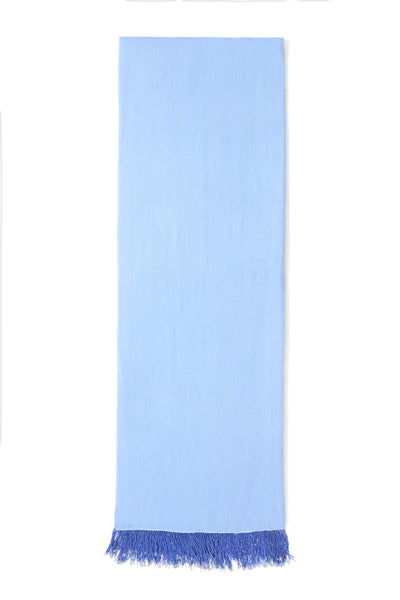 Blue Pashmina Shawl with Beaded Tassels