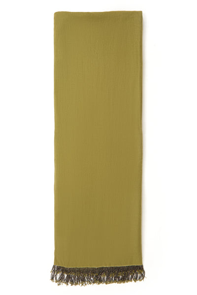 Khaki Pashmina Shawl with Beaded Tassels
