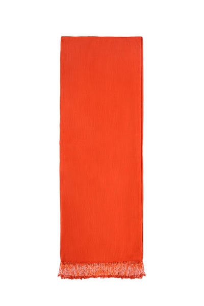 Orange Pashmina Shawl with Beaded Tassels