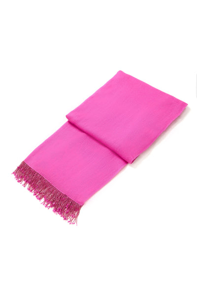Pink Pashmina Shawl with Beaded Tassels
