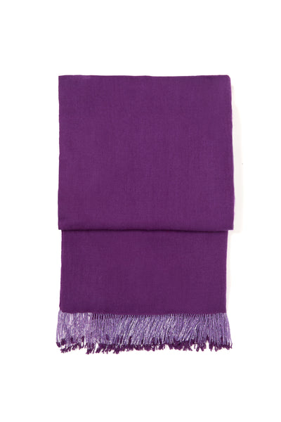 Purple Pashmina Shawl with Beaded Tassels