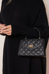 Black Small Top Handle Chain Bag