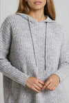 Grey Ribbed Soft Knit Hoodie