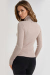 Stone Ribbed Roll Neck Jumper