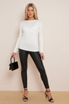Ivory Round Neck Long Sleeve Top