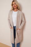 Beige Soft Knit Cardigan with Star Detail