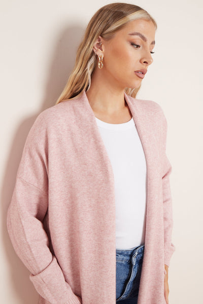 Pink Soft Knit Cardigan with Star Detail