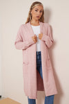 Pink Soft Knit Cardigan with Star Detail