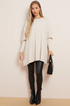 Beige Soft Knit Poncho Jumper