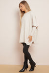 Beige Soft Knit Poncho Jumper