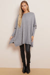 Silver Grey Soft Knit Poncho Jumper