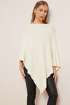 Ivory Soft Knit Poncho with Star Detail