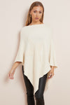 Ivory Soft Knit Poncho with Star Detail