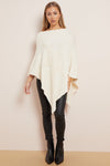 Ivory Soft Knit Poncho with Star Detail