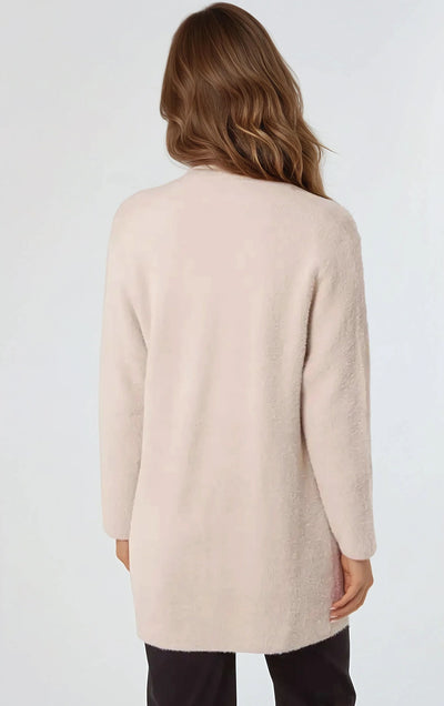 Beige Soft Open Front Cardigan
