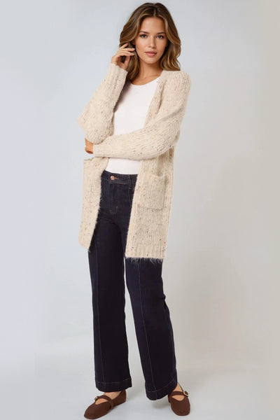 Stone Space Dye Knit Pocket Cardigan