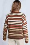 Brown Striped Wool Blend Jumper