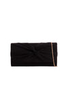 Black Suede Clutch Bag with Knot Detail