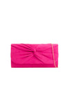 Fuchsia Suede Clutch Bag with Knot Detail