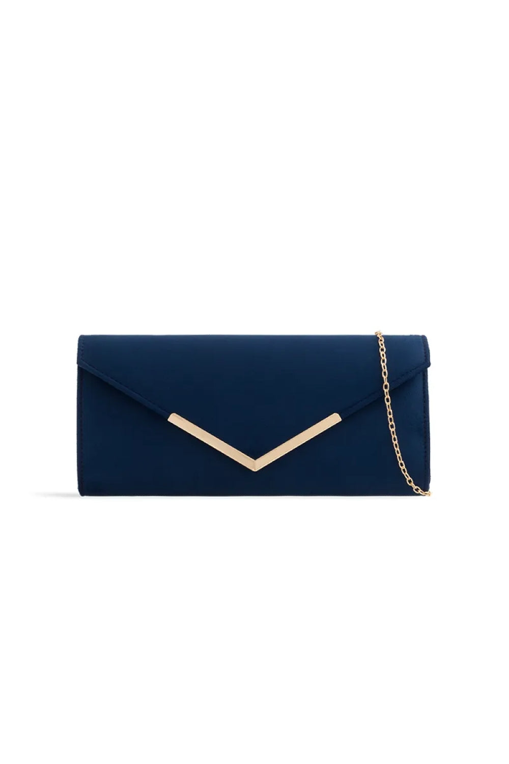 Navy Suede Envelope Clutch Bag