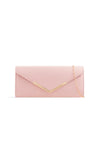 Pink Suede Envelope Clutch Bag