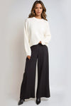 Ivory Textured Knit Crew Neck Jumper