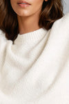 Ivory Textured Knit Crew Neck Jumper