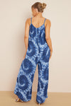 Royal Blue Tie-Dye Strappy Jumpsuit