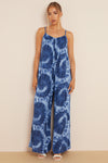 Royal Blue Tie-Dye Strappy Jumpsuit