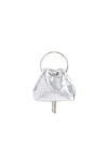 Silver Top Handle Leather Look Bag