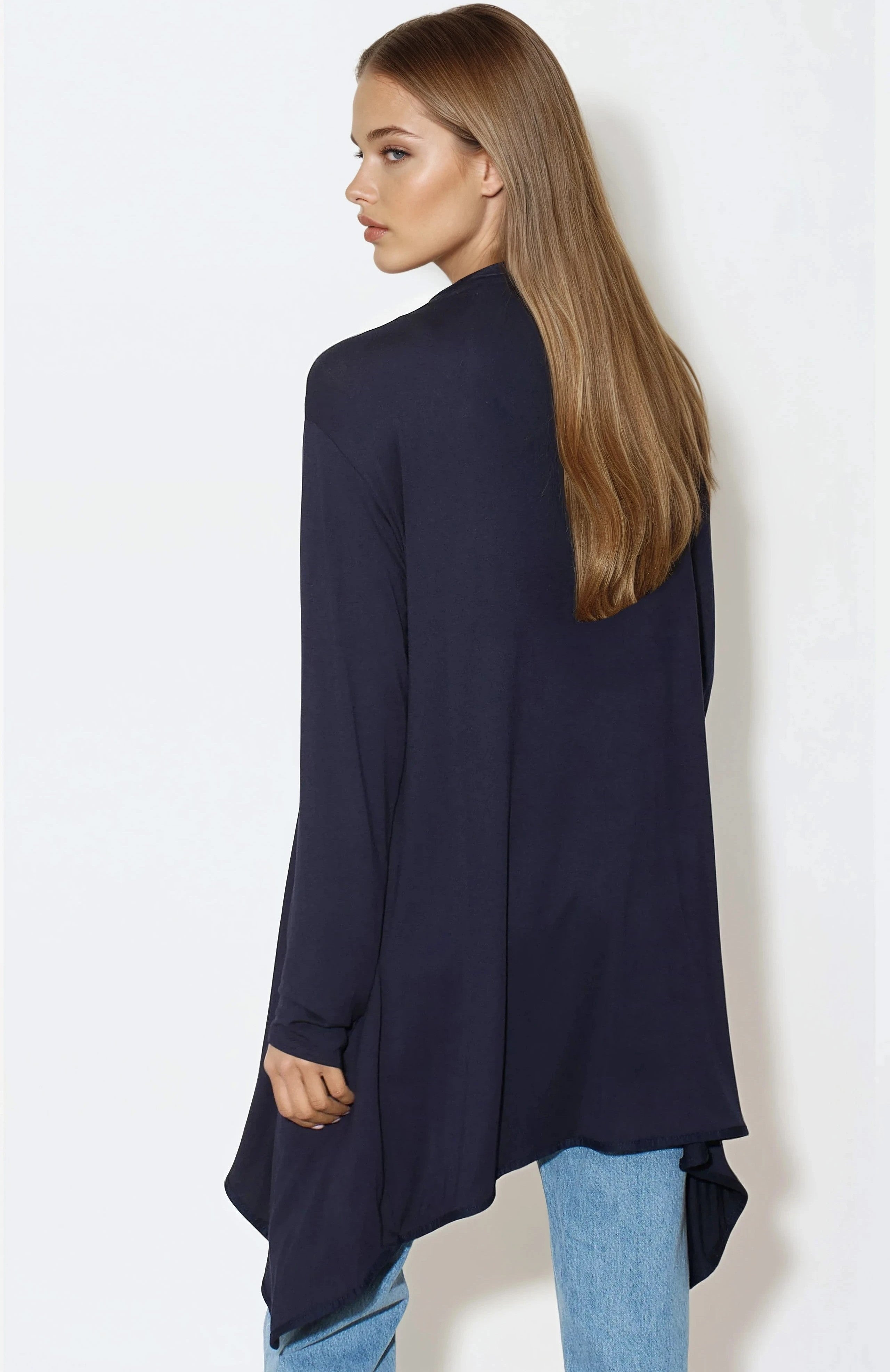 Navy Waterfall Cardigan