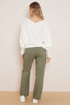 Khaki Wide Leg Trousers