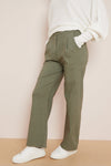 Khaki Wide Leg Trousers
