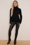 Black Wool Blend Roll Neck Jumper