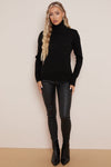 Black Wool Blend Roll Neck Jumper