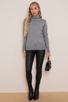 Grey Wool Blend Roll Neck Jumper