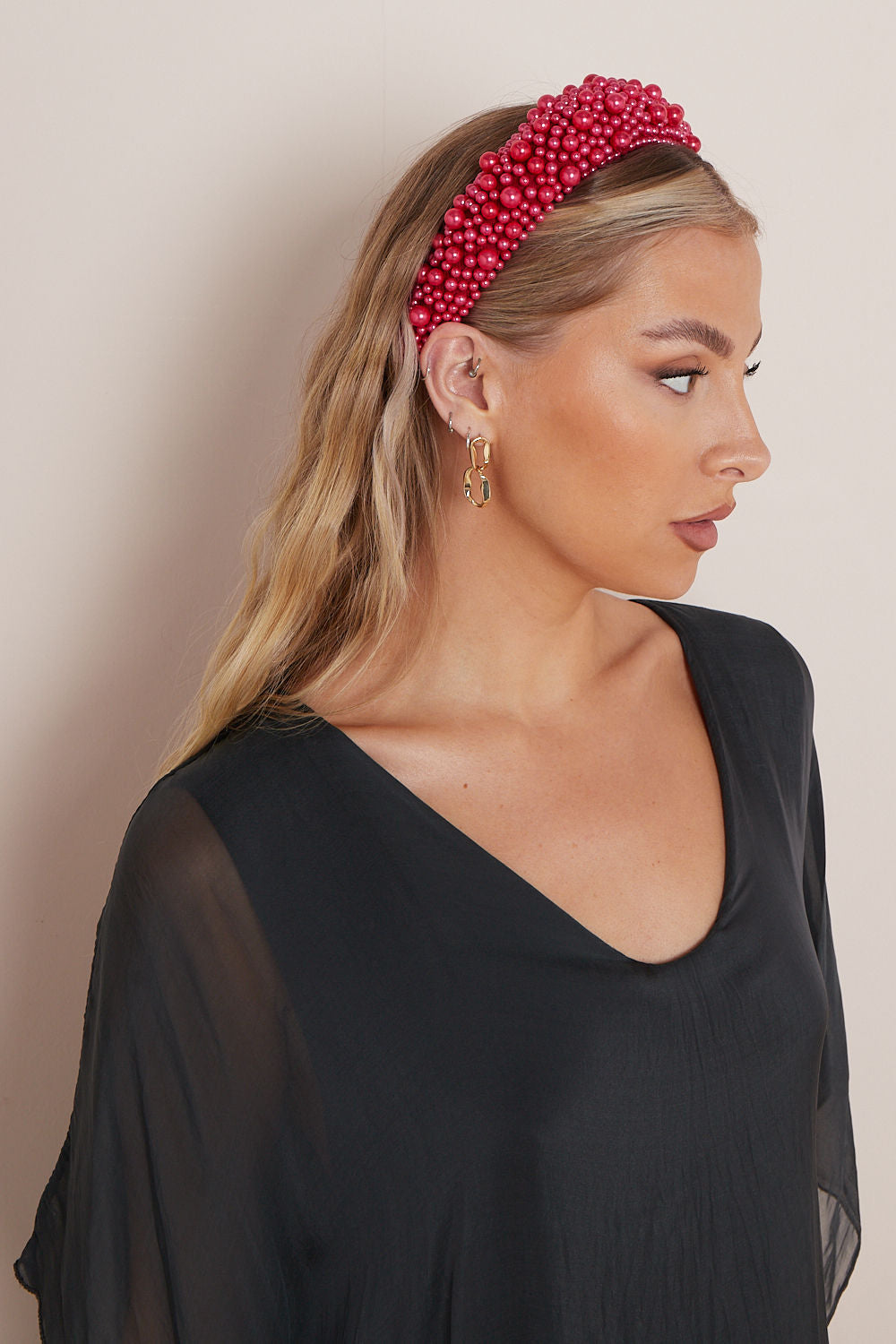 Red Pearl Chunky Headband