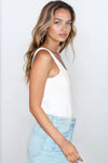 White Cotton Vest Top