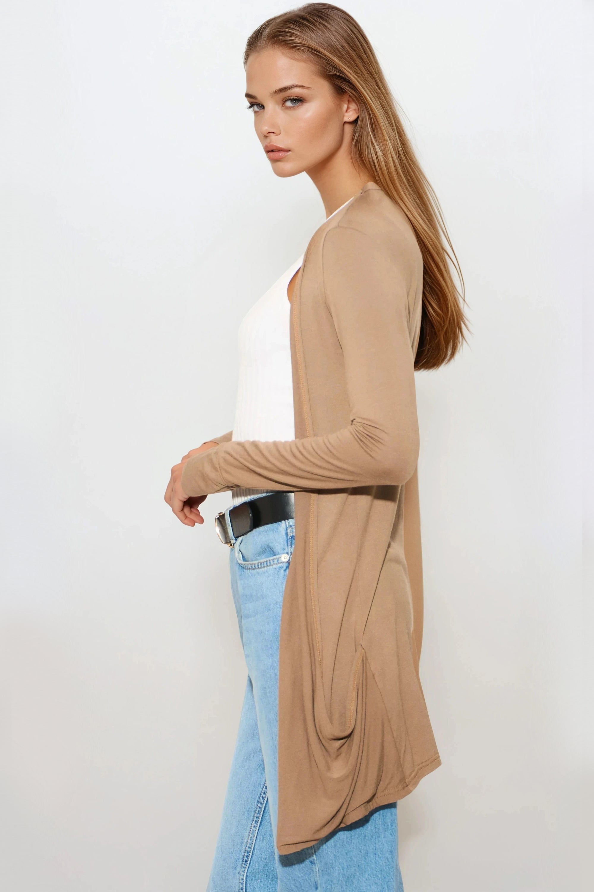 Mocha Boyfriend Cardigan with Pockets