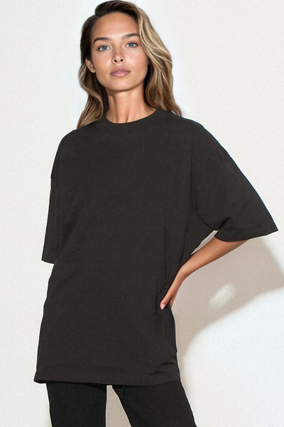 Black Logo Cotton Oversized T Shirt