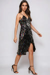 Multicolour Sequin Velvet Mini Wrap Dress