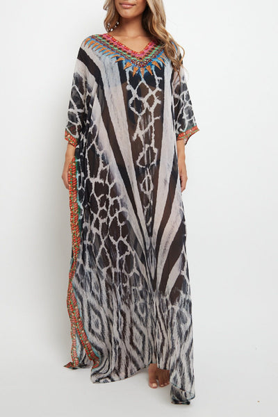 Black Maxi Beach Dress Kaftan