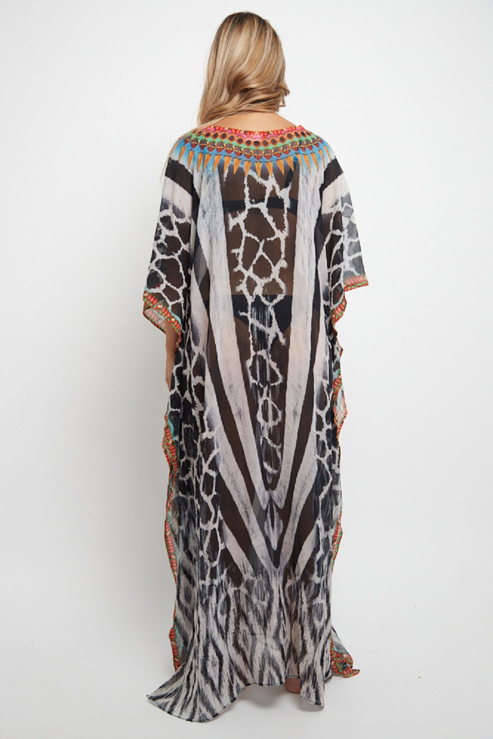 Black Maxi Beach Dress Kaftan Aftershock London black-maxi-beach-dress-kaftan-aftershock-london