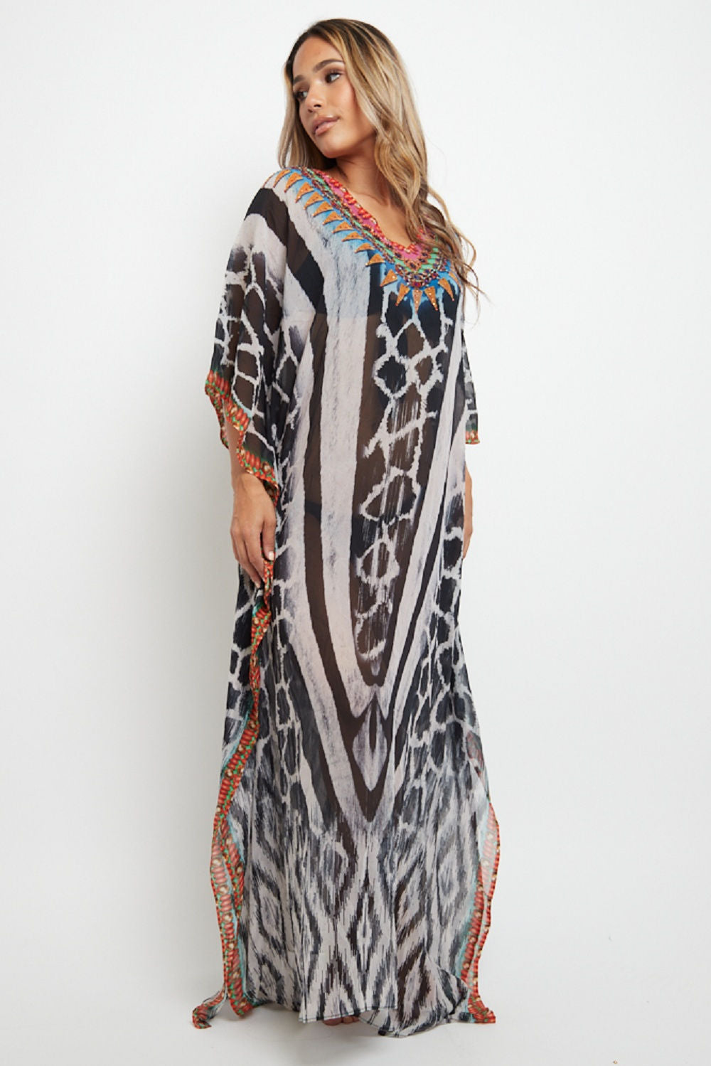 Black Maxi Beach Dress Kaftan