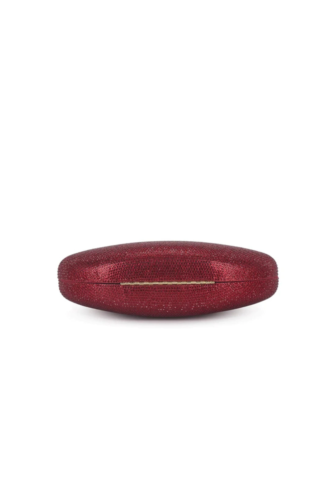 Cherry Red Glitter Oval Evening Clutch Bag
