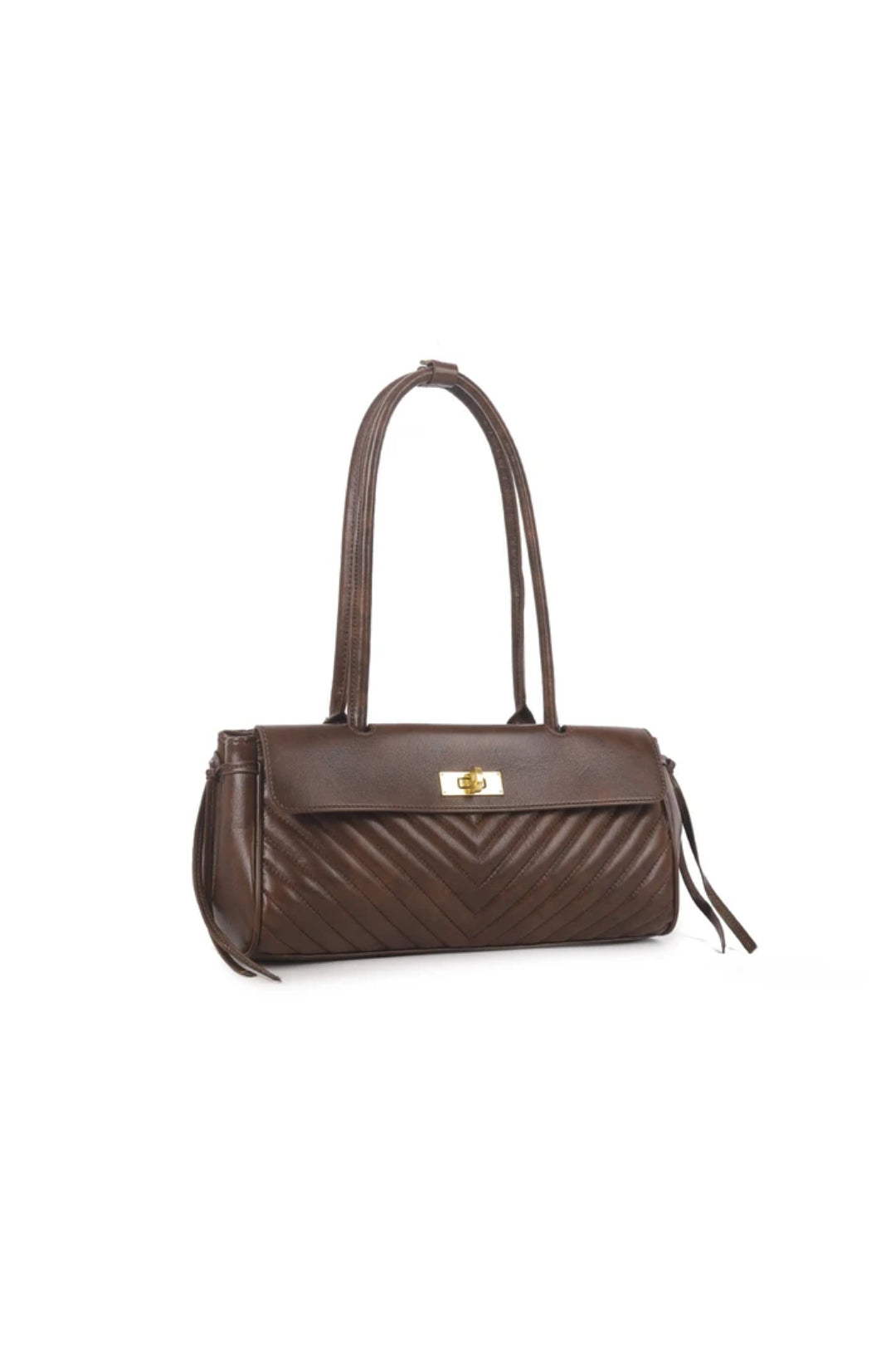 Dark Brown Quilted Shoulder Bag