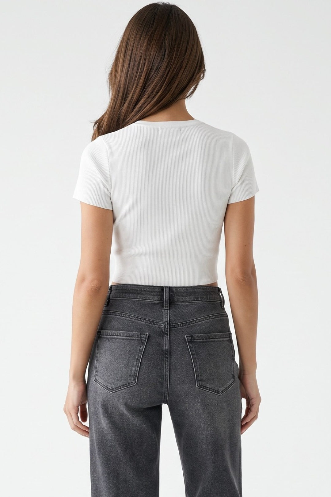 White Embellished Crop Top