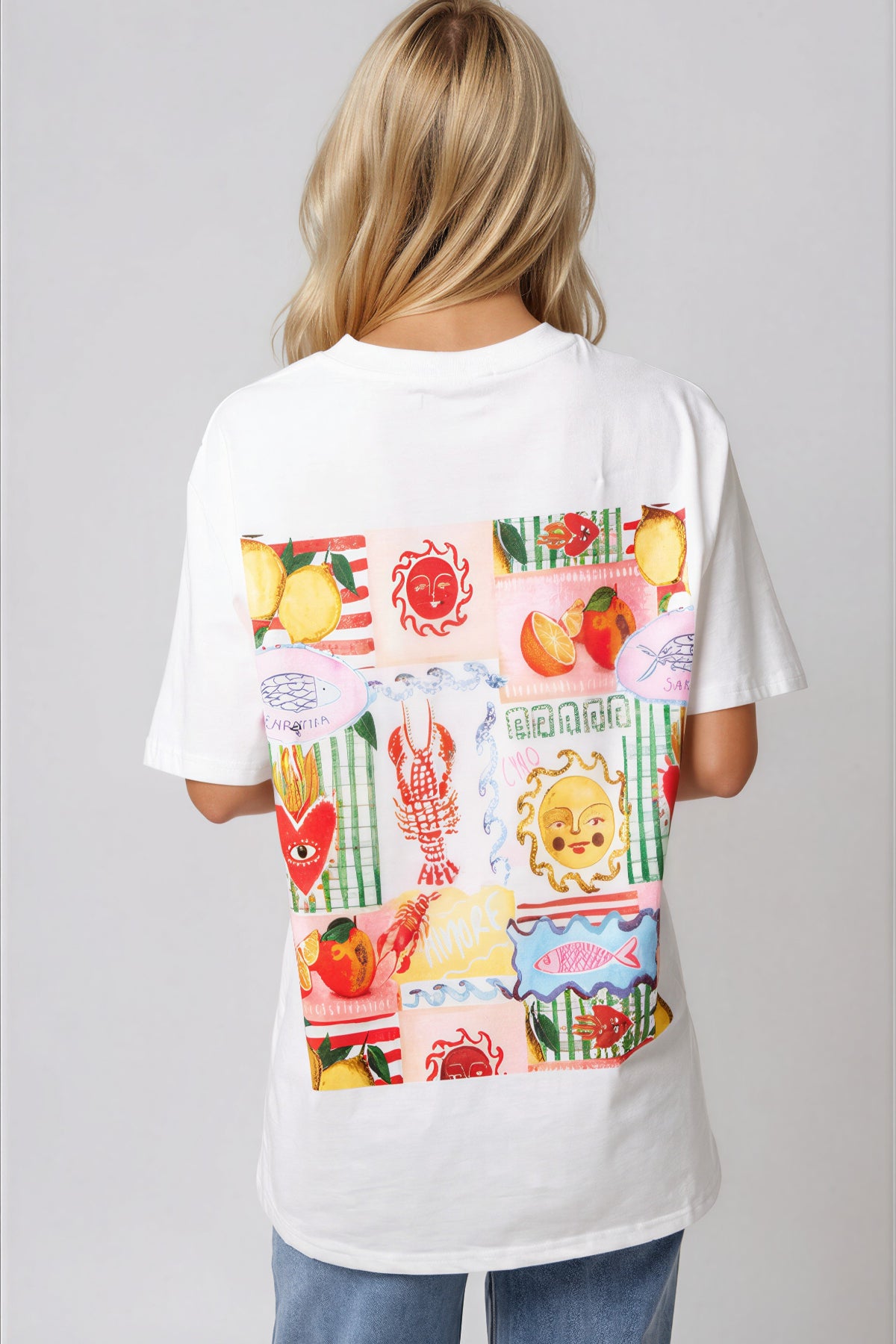 White Postcard Short Sleeve T-Shirt